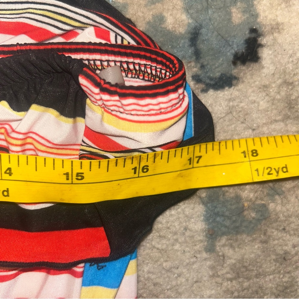 Striped Strapless Summer Dress in Multicolor Sz L - Picture 7 of 9